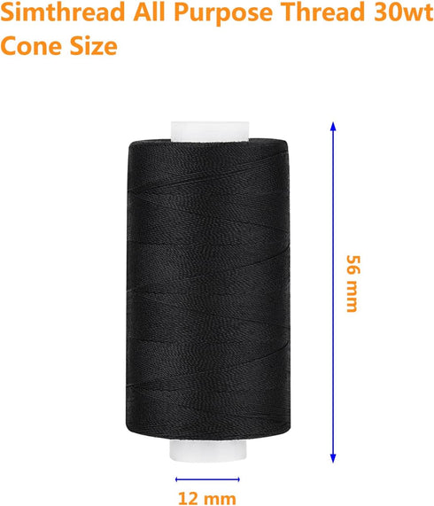 Simthread All Purpose Thread Polyester 400 Yards (1 White 1 Black)......