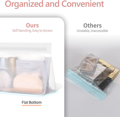 PACKISM Leak Proof Clear Toiletry Bag - Sealed TSA Approved Toiletry Bag with Reinforced Seams, Reusable and Easy to Clean, Clear Travel Bags for ...