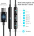 USB C Headphones for iPhone 15 Pro Max Plus,Samsung S24 Ultra S23 FE S22 Flip Fold A54,USB Type C Earphones HiFi Stereo USB C Wired Earbuds with M...