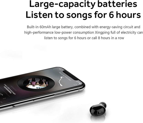 Bluetooth Wireless Earbud Mini Wireless Earbud Bluetooth V5.0 in Ear Headphone with 4-5 Hours Playtime Headset with Mic for iPhone iPad Samsung Ga...