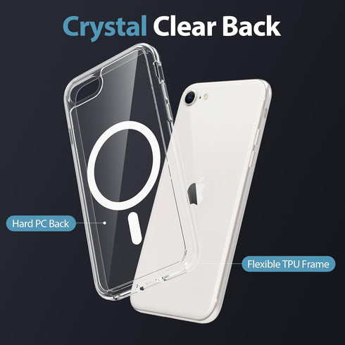 Magnetic for iPhone SE Case 2022/2020,iPhone 8/7 Case,Compatible with MagSafe,Shockproof Anti-Scratch Clear Thin Slim Phone Case.Clear Magnetic....