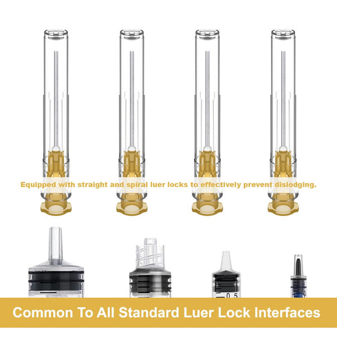25Ga 1 Inch Luer Lock Industrial Dispensing Accessories, Individually Wrapped, Pack of 100, Lab Tools, Suitable for Refilling Liquid, Inks...