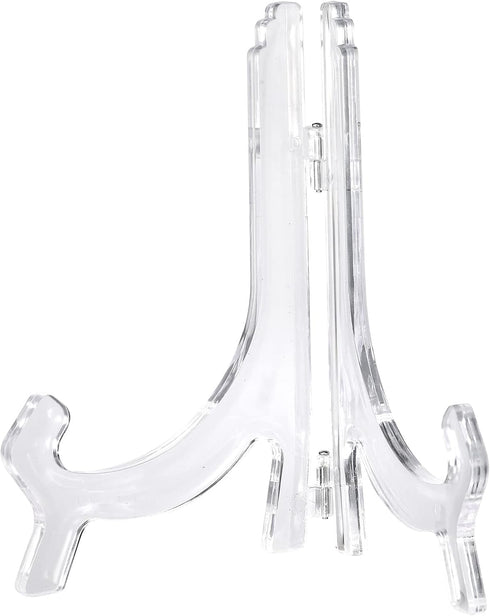 uxcell 2pcs 6.3" Acrylic Easel Stand, Folding Display Plate Holder Clear for Decorative Picture Frame...