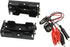 2Sets 2X 1.5V Battery Holder with T Type Wired Battery Alligator Clip Standard Snap Connector kit 3V Thicken Plastic Battery Case...