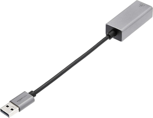 Amazon Basics Aluminum USB 3.0 Gigabit Ethernet Adapter, Gray, 1.97 x 0.83 x 0.59 inches...