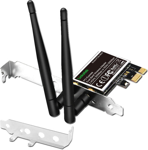 Wireless N 600Mbps (2.4GHz 300Mbps and 5GHz 300Mbps) PCIE WiFi Adapter, PCIE WiFi Card, QUALCOMM Atheros AR946X Wireless Network Adapter for Windo...