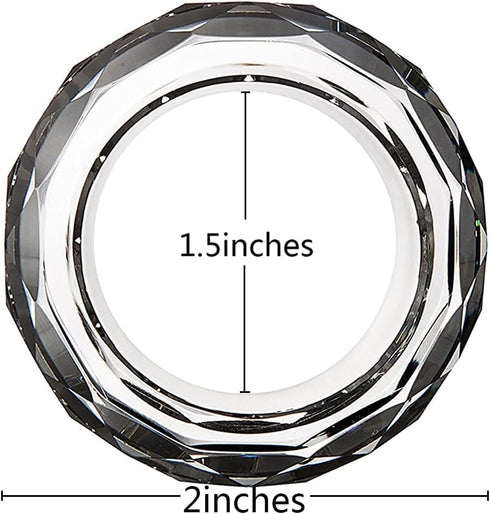 Crystal Napkin Rings Holders - 2 Inch Set of 4, Party Wedding Set Christmas Decorations for Table Dinner...