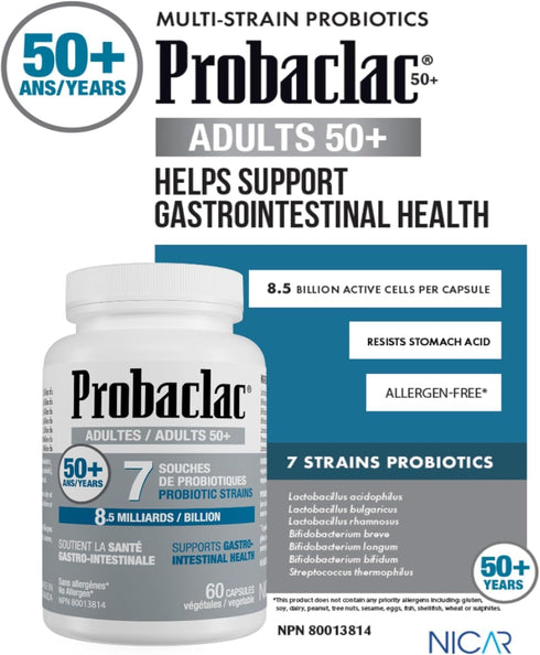 Probiotics for 50+. It help support gastrointestinal health and Bloating Relief and Contribute to a Natural, Healthy Intestinal Flora.7strains of ...