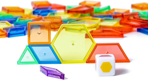 140 Pcs Translucent Pattern Blocks - Educational Light Table Manipulatives and Accessories - Fun and Engaging Geometric Shapes...