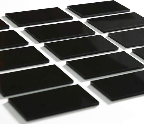UNIQOOO Black Acrylic Rectangle Place Cards for Wedding, Perfect for Dinner Parties, Table Numbers, Guest Name, Food Signs and Special Event Decor...