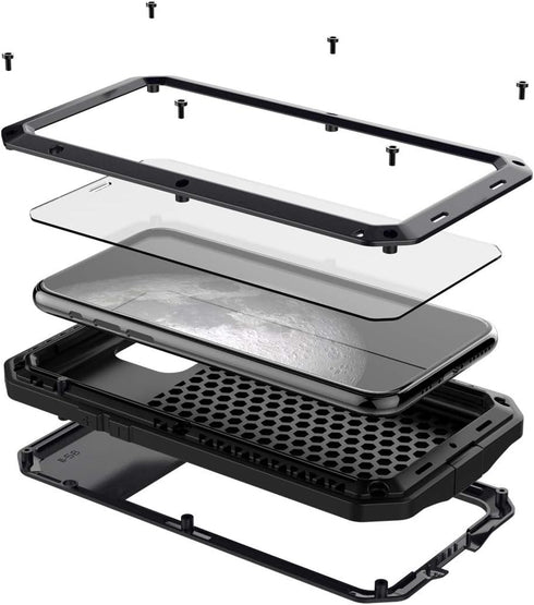Marrkey for iPhone 11 Pro Max Case,Full Body Protective Heavy Duty Shockproof Tough Armour Aluminum Alloy Metal Case with Silicone Built-in Screen...