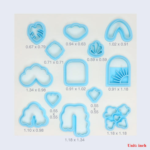 MURMUR Polymer Clay Cutters for Earrings, Set of 13 Small Clay Earring Cutters for Polymer Clay Jewelry Plastic Clay Molds Different Shape Ceramic...