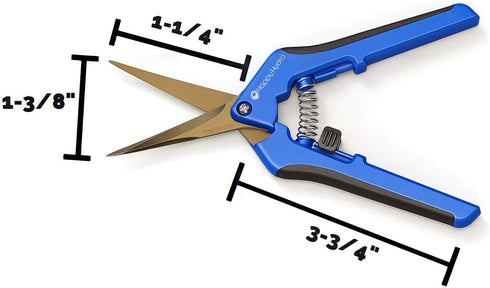 Happy Hydro - Trimming Scissors - Curved Tip - Titanium Coated Blades with Spring-Loaded Comfort Grip Handles - 2 Pack...