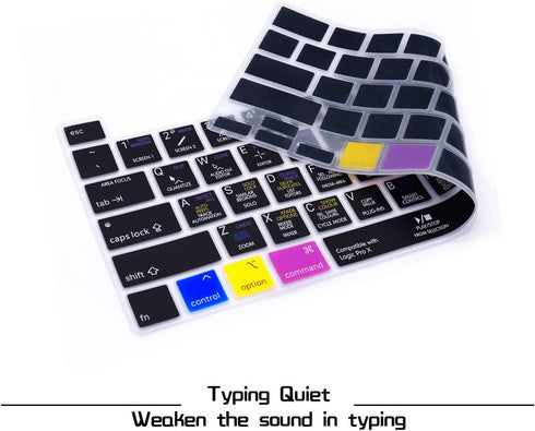 HRH Logic Pro X Shortcuts Hotkey Silicone Keyboard Cover Protector for MacBook Pro 13 inch 2020 (Model A2289 / A2251 / A2338 M1 Chip) and for MacB...