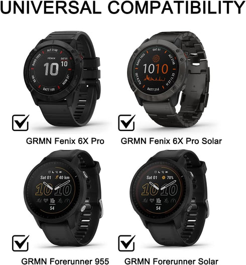 Orzero (4 Pack) Compatible for Garmin Fenix 8 AMOLED 47mm/AMOLED 51mm/Forerunner 955/Forerunner 955 Solar/Fenix 6X Pro/6X Pro Solar Screen Protect...