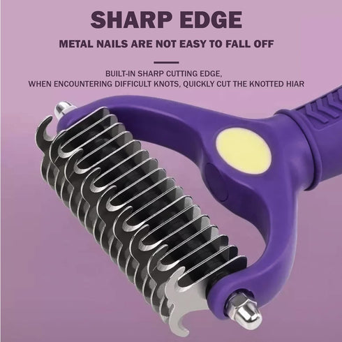 Double-Sided Deshedding & Dematting Tool Open Knot Brush for Dogs & Cats - Premium Pet Grooming Comb for Shedding and Tangle-Free Fur - Ultimate C...