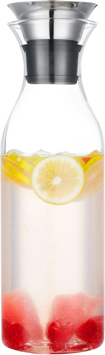 Karafu Glass Carafe with Lid, 50 Ounces Borosilicate Glass Pitcher for Hot/Cold Water, Ice Tea and Juice Beverage...