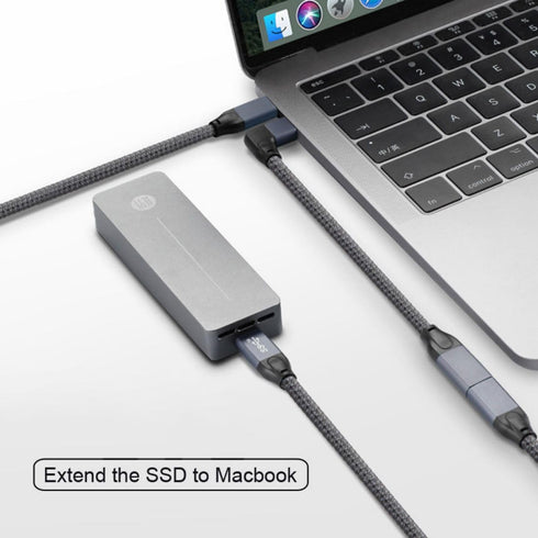 chenyang USB C Extension Cable USB 3.1 Gen 2 Type C Male to Female Fast Charging Data Transfer 90 Degree Angled Extension Nylon Braided Cable 0.2M...