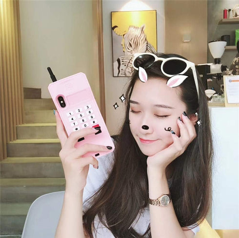 UnnFiko 3D Silicone Case Compatible with iPhone XR, Retro Classic Creative Soft Rubber Bumper Cover Cool Fun Thick Protective Stand Case (Retro Ce...