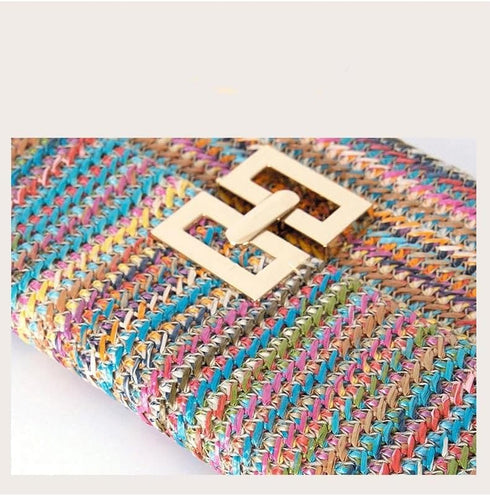 Straw Clutch Purses for Women Summer Beach Bags Woven Clutch Flap Handbags Wicker Rattan Envelope Wallet Evening Bag...