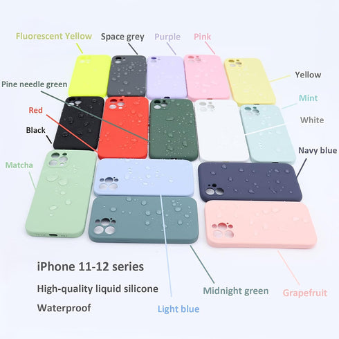 Case for iPhone 12 Silicone, Soft Liquid Silicone Gel Rubber Phone Case Shockproof Protective Case Cover with Camera Lens Protector for iPhone 12 ...