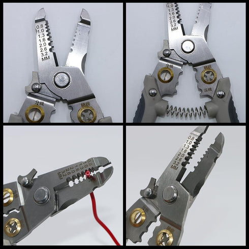 Manual Wire Stripper, 8 Inch Cutout (8 AWG - 22 AWG) Wire Crimping Plier, Wire Cutter, Multifunctional Wire Stripper, electricwire stripperwire st...