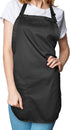 DALIX Apron Commercial Restaurant Home Bib Spun Poly Cotton Kitchen Aprons (2 Pockets) in Black...