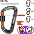 Heavy Duty Lightweight Locking Carabiner Clips 12KN D Ring for Camping Hiking Outdoor Gym etc, Carabiner with Lock Small Carabiners for Dog Leash ...