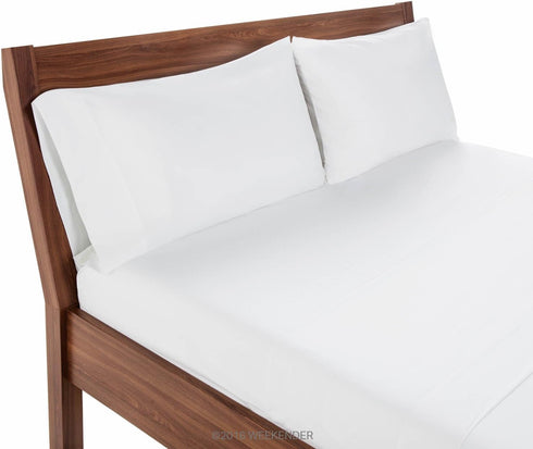 Weekender 200 Thread Count Hotel Pillowcases-Set of 2-Cotton Rich Blend-White-King, 2...