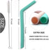 Senneny Set of 6 Silicone Drinking Straws for 30oz and 20oz - Reusable Silicone Straws BPA Free Extra Long with Cleaning Brushes- 6 Bent- 8mm diam...