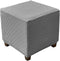 Ottoman Cover Square Ottoman Slipcover Storage Ottoman Protector Cover for Footrest Foot Stool Furniture Stretch Rhombus Jacquard Fabric with Elas...