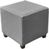 Ottoman Cover Square Ottoman Slipcover Storage Ottoman Protector Cover for Footrest Foot Stool Furniture Stretch Rhombus Jacquard Fabric with Elas...
