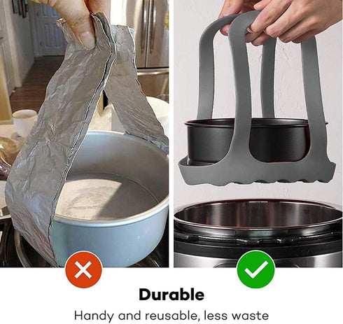 Pressure Cooker Sling, Silicone Bakeware Sling for 3Qt Instant Pot, Multi-function Cooker Anti-scalding Bakeware Lifter Steamer Rack, BPA-Free Sil...