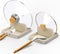 Spoon Rest for Kitchen Counter - 2Pack Spoon Holder for Stove Top, Pot Lid Holder with Drip Pad for Ladle|Spatula|Tongs|Forks|Utensil Holder Organ...