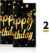 Ruisita 2 Pack Black Gold Table Cloth Cover Happy Birthday Tablecloth Party Tablecloths Rectangular Table Cloth Cover for Indoor or Outdoor Partie...