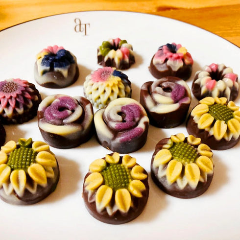 JOERSH 4PCS Silicone Chocolate Flower Molds for Candy, Fat Bombs Snacks, Truffles, 11 Floral Shapes 60 Cavities Candle Soap Wax Melts Mold (Rose, ...