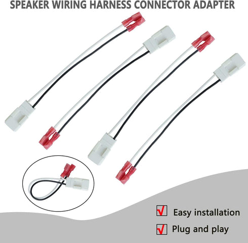 4 Pack Speaker Harness for Jeep Dodge Chrysler Models Front Rear Door Speaker Wiring Harness Adapter 72-6514 - Door Speaker Replacement Speaker Wi...