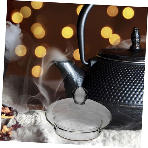 Teapot Lid Small Glass Lid Pot Lid Top Clear Lids Replacement Glass Teapot Caps Glass Tea Pot Lid Tea Steeper Lid Tea Kettle Lid Replacement Glass...