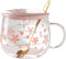 Sakura Cup, Creative Sakura Mug, Cute Heat-resistant Mug, Borosilicate Glass Coffee Cup, Transparent, Gift(Color: Pink B, Size: 3 Piece Set)...