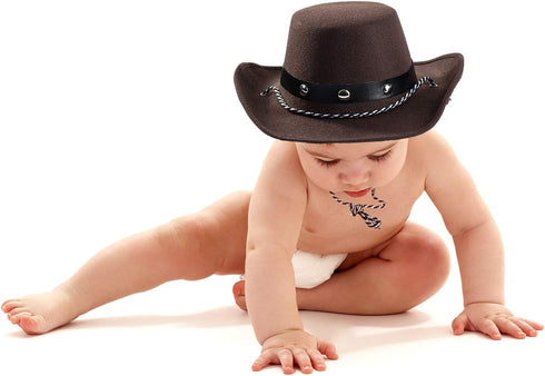 Funny Party Hats Brown Felt Cowboy Hat for Kids and Babies - Western Party Hat - One Size Fits Most...
