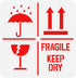 FINGERINSPIRE Keep Dry Fragile Up Text Stencil 11.8x11.8inch Reusable Keep Dry Sign Drawing Stencil DIY Craft Fragile Up Sign Painting Template fo...