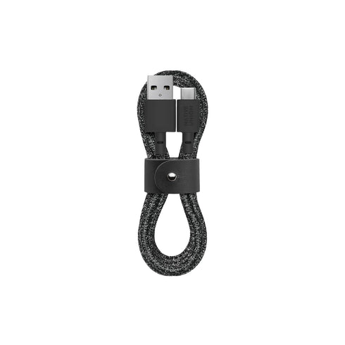 Native Union Belt Cable USB-C to USB-A - 4ft Ultra-Strong Charging Cable with Leather Strap Compatible with iPhone 15, Samsung Galaxy Z Fold 5, Fl...