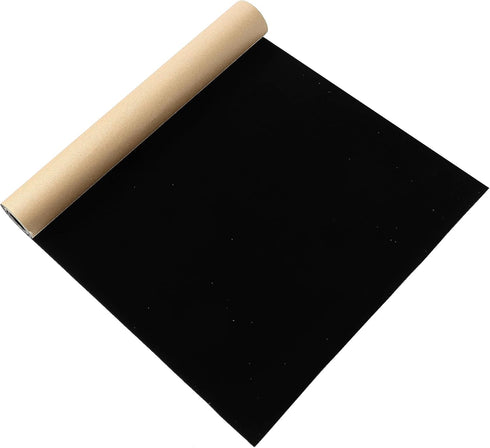 Self-Adhesive Flannel Fabric - 17.2''x60'' Roll Soft Black Adhesive Velvet Flocking Liner for Drawer, Cabinet,Shelves,Jewelry Box, Felt Repair Pat...