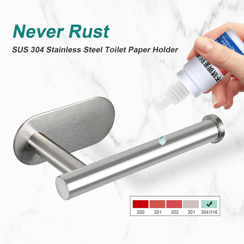 3M Toilet Paper Holder for Bathroom Self Adhesive Stainless Steel Tissue Towel Roll Holder for Kitchen Stick on Wall No Drilling Thicken TP Holder...