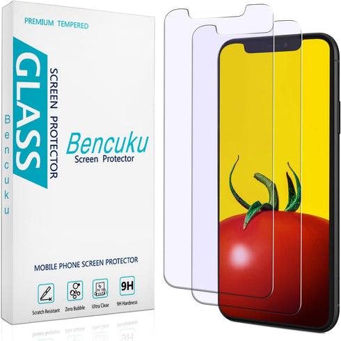 HPTech (2 Pack) Screen Protector Designed for iPhone 11 Pro Max, iPhone XS Max 6.5-inch Anti Blue Light Tempered Glass Film, Easy to Install, Bubb...