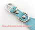 Rhinestone Flower Dog Collar - Sparkling Leather Pet Collar - for Small and Medium Dogs (Blue M)...