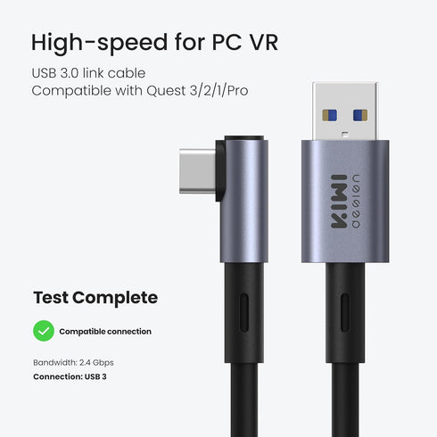 KIWI design 10FT/3M Link Cable Compatible with Quest 3/2/1/Pro, and Pico 4, USB3.0 Link Cable with Cable Clip...