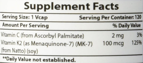 Best Naturals MK-7 Vitamin K2 100 mcg 120 Vcaps...