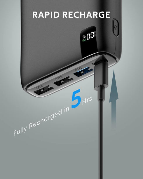 CONXWAN Portable Charger 26800mAh Power Bank 22.5W Fast Charging, 4 USB Outputs PD External Backup Charger Cell Phone USB C Battery Pack Compatibl...
