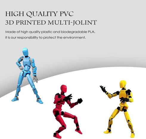 T13 Action Figure?Titan 13 Action Figure 3D Printed Multi-Jointed Movable Robot?Dummy 13 Multi-Jointed Action Figures?Birthday Gifts for Him?White...